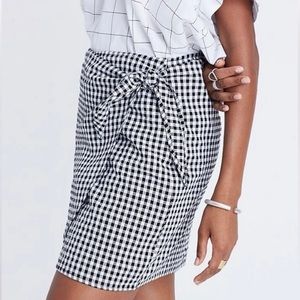 Madewell Gingham Side-Tie Skirt